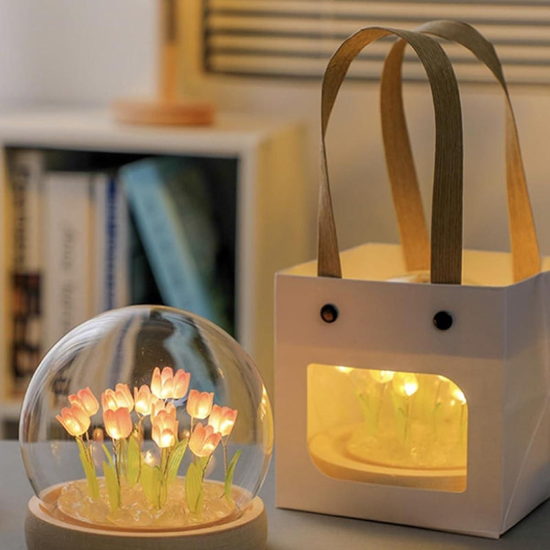 Tulip Glow: Touch-Activated Round Night/Table Lamp
