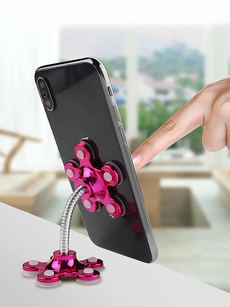 FlowerGrip Suction Phone Stand: 360° Adjustable, Stable, Compact