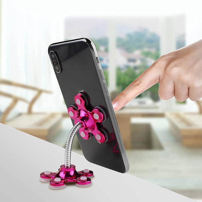 FlowerGrip Suction Phone Stand: 360° Adjustable, Stable, Compact