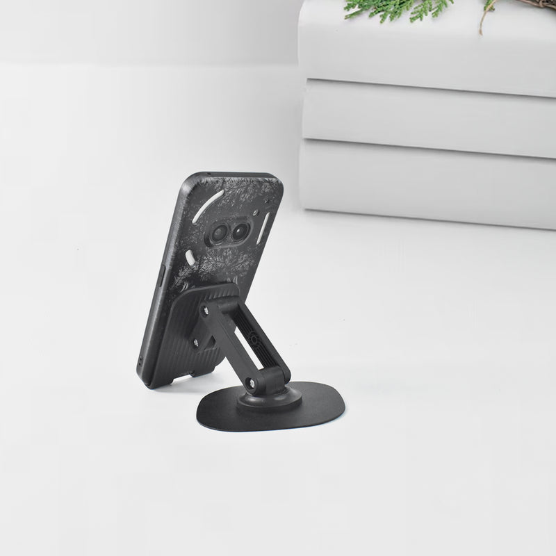 Mobile Stand Foldable & 360° Rotatable Mobile Stand Multiple Height & Angle Adjustments, Stable Metallic Round Base Weight of Any Phone or Tablet (1 Pc)