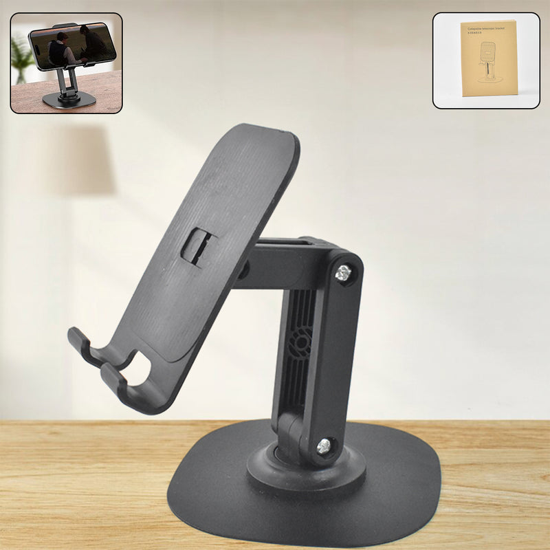 Mobile Stand Foldable & 360° Rotatable Mobile Stand Multiple Height & Angle Adjustments, Stable Metallic Round Base Weight of Any Phone or Tablet (1 Pc)