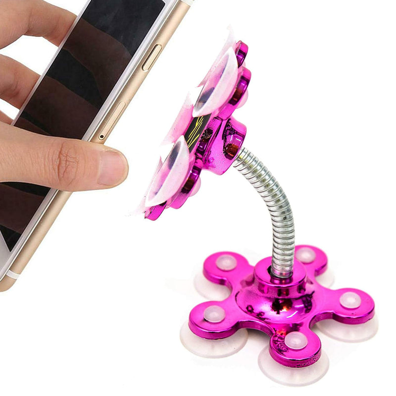 FlowerGrip Suction Phone Stand: 360° Adjustable, Stable, Compact